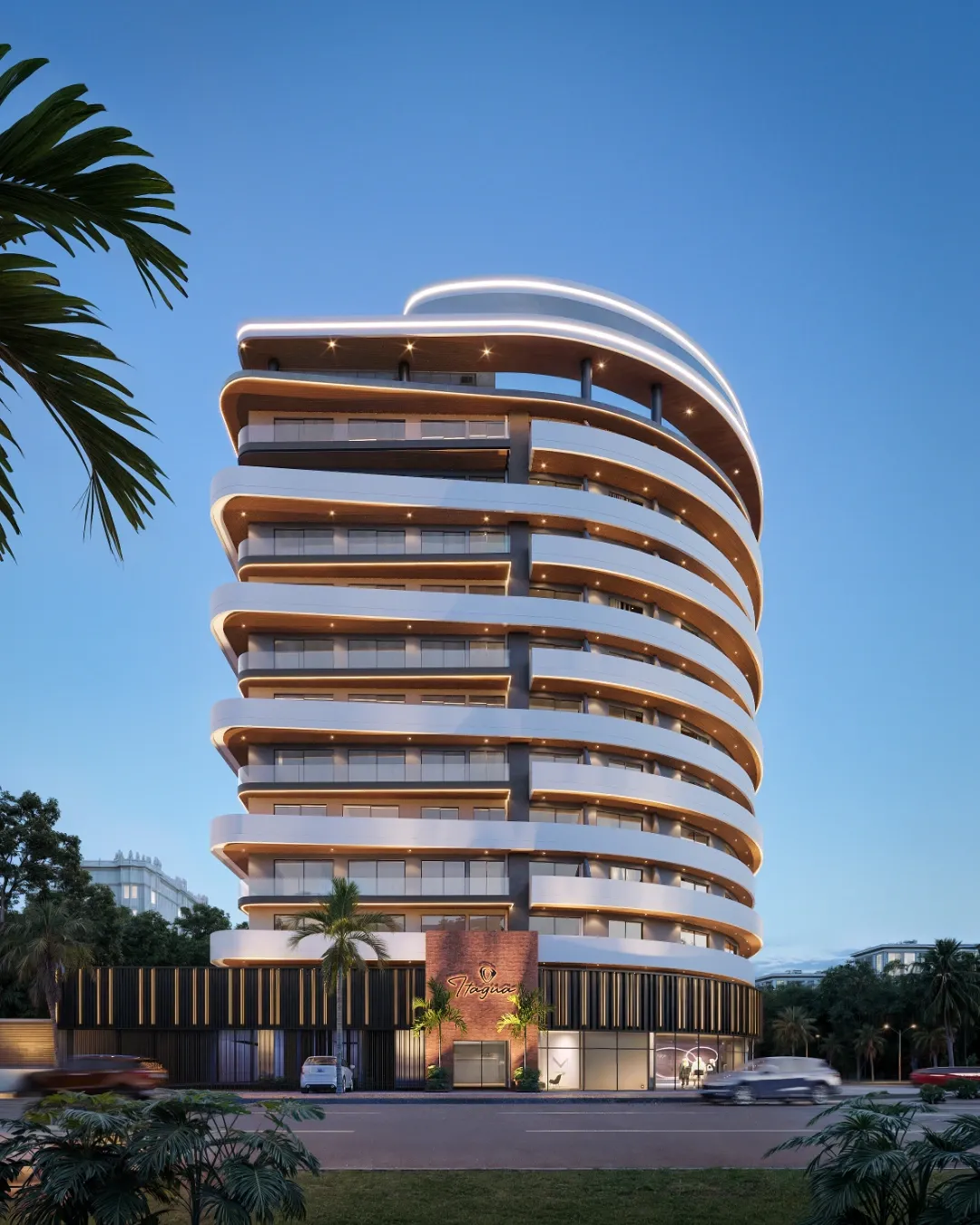 Arquitectura residencial contemporánea con áreas comunes, proyecto Itaguá
